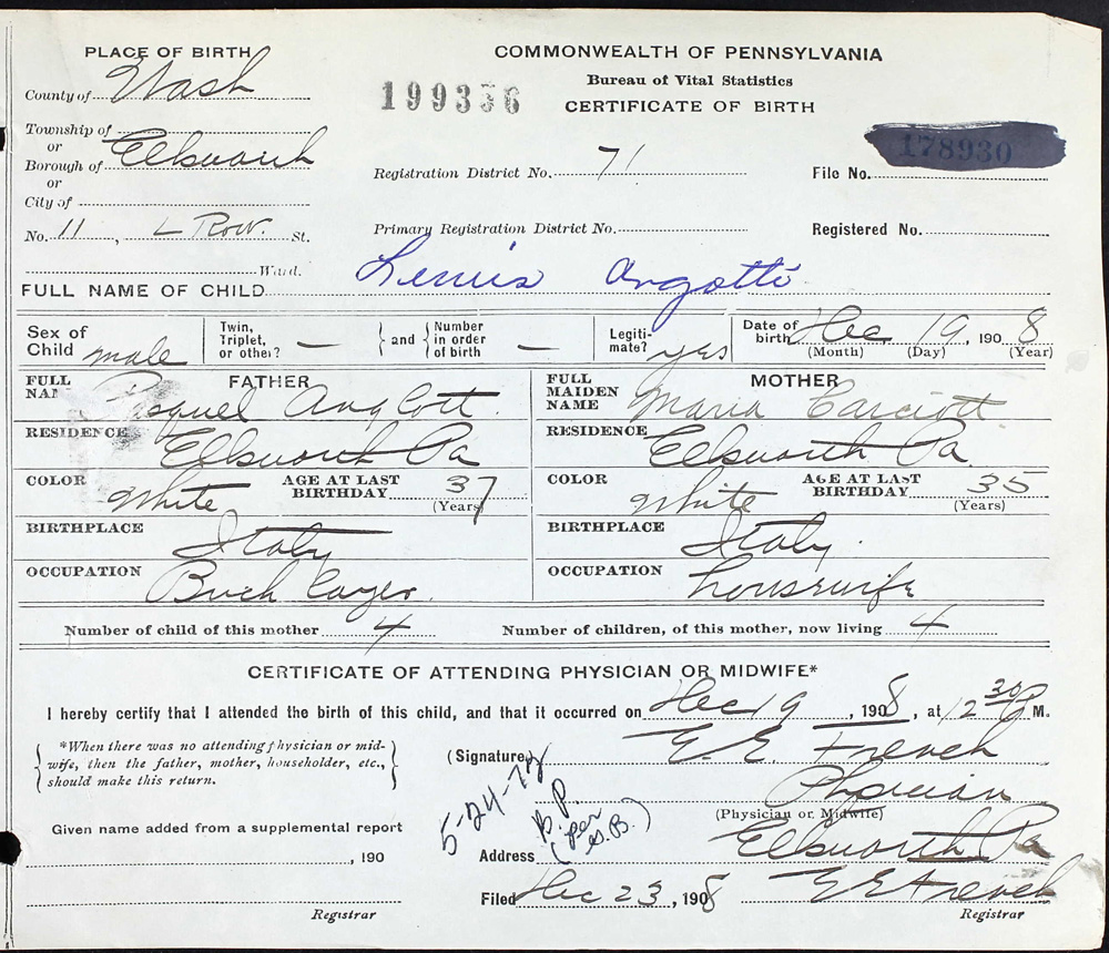 birth certificate